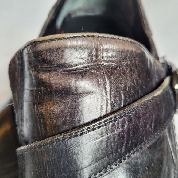 Jo Ghost Distressed Italian Leather Black Slip On Loafers Shoes Size 40 READ - Picture 8 of 12